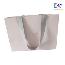 Free samples Luxury Romantic gold stamping weeding pink color clothing paper bag